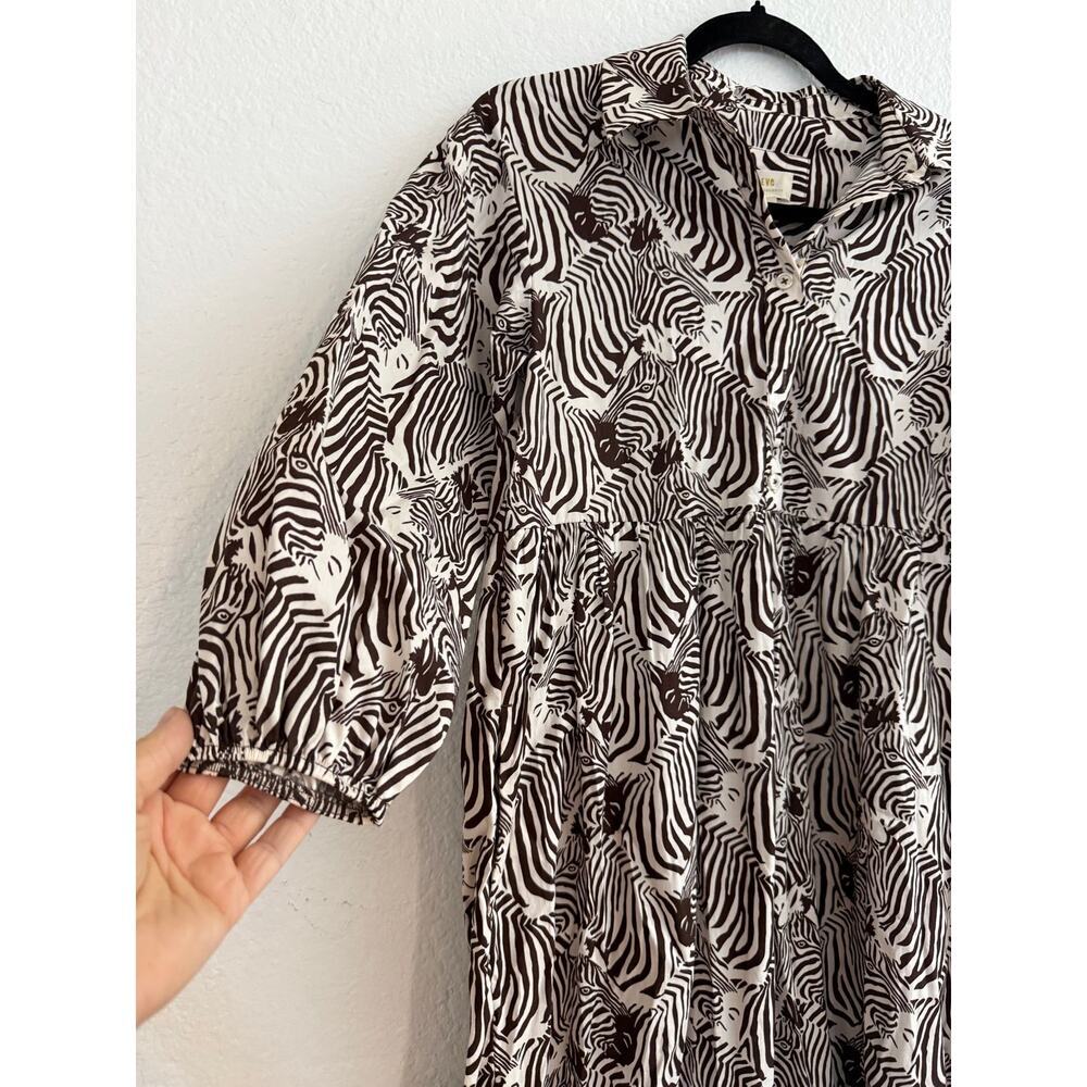 Anthro Maeve Bettina Tiered Shirt Buttondown Zebra, Size XXS - Picture 6 of 6